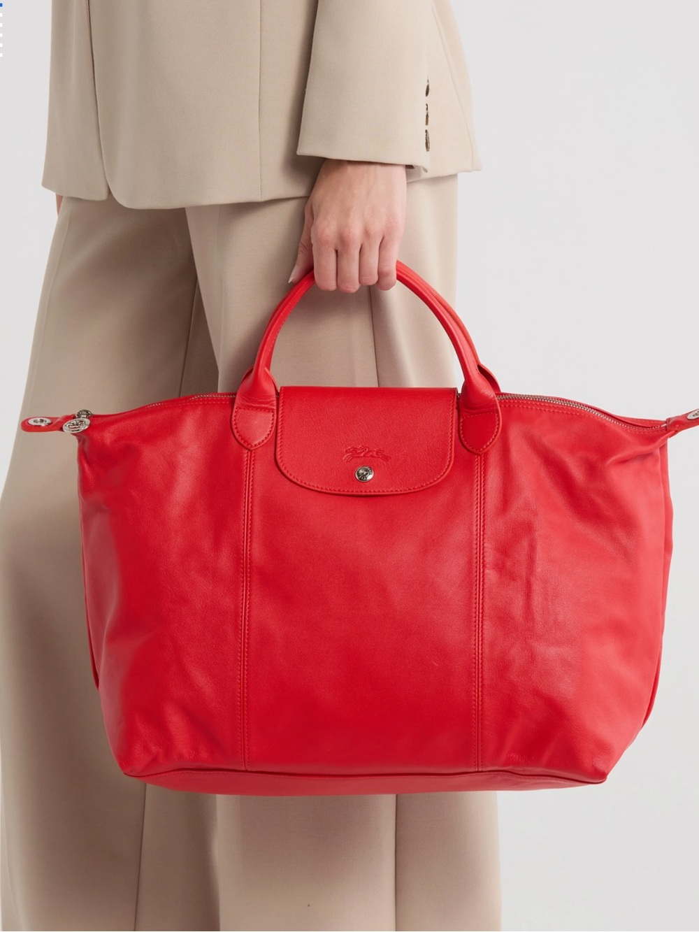 Parisis Large Leather Red Bag